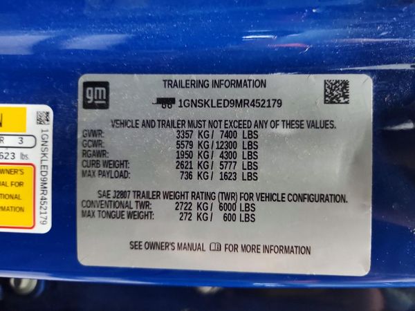 2021 CHEVROLET TAHOE FL — VINS