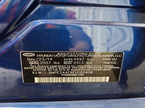 2015 HYUNDAI SONATA SE, ECO