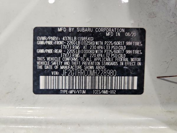 2021 SUBARU CROSSTREK Sport+ES — VINS