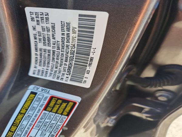 2013 HONDA CRV EX-L — VINS