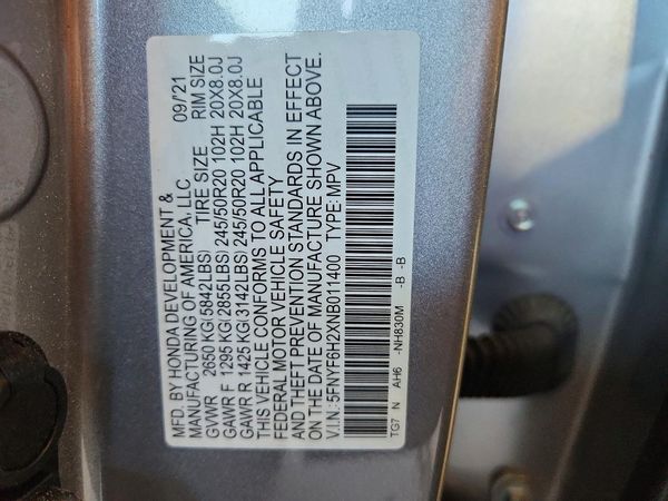 2022 HONDA PILOT SE