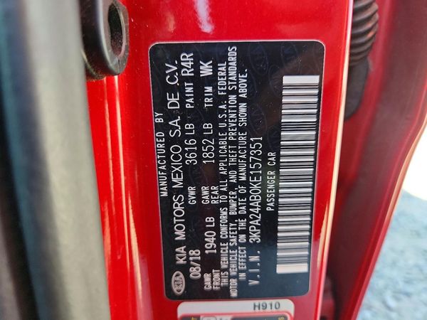 2019 KIA RIO LX, S
