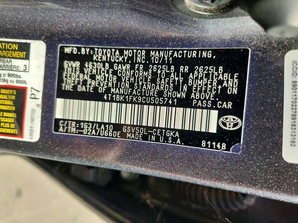 2012 TOYOTA CAMRY