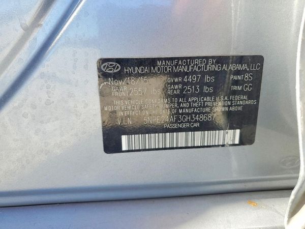 2016 HYUNDAI SONATA