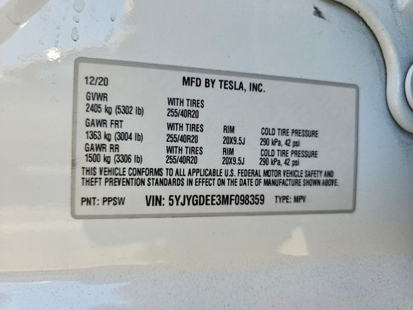 2021 TESLA MODEL Y