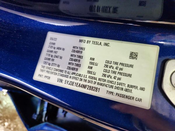 2022 TESLA MODEL 3