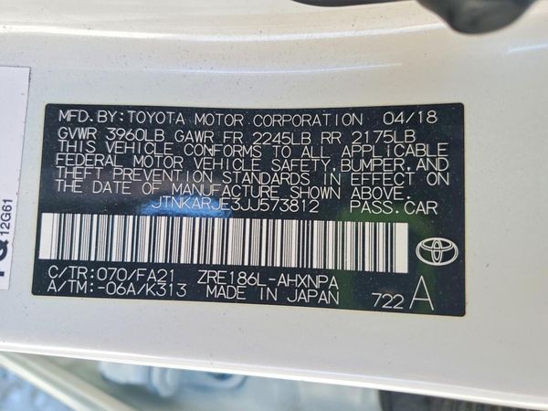2018 TOYOTA COROLLA