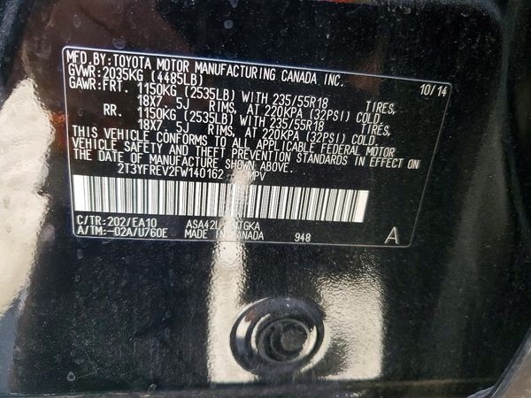 2015 TOYOTA RAV4 Limited (G Grade)