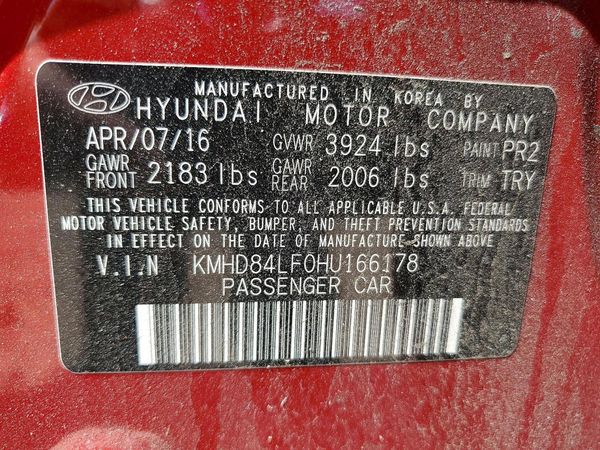 2017 HYUNDAI ELANTRA