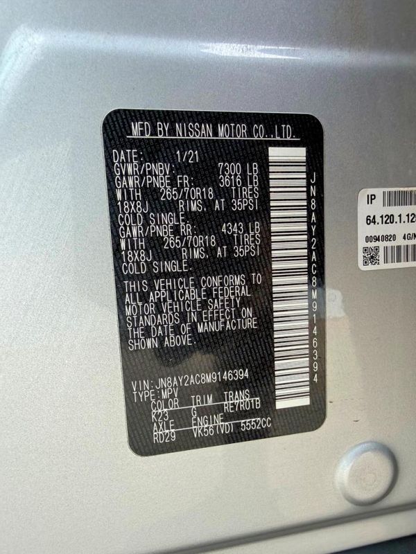 2021 NISSAN ARMADA SV