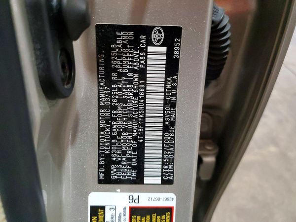 2017 TOYOTA CAMRY LE/SE/XLE/XSE