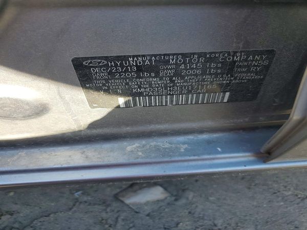 2014 HYUNDAI ELANTRA STD, Style, Tech — VINS