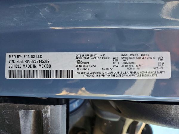 2020 RAM PROMASTER 3500 VF — VINS