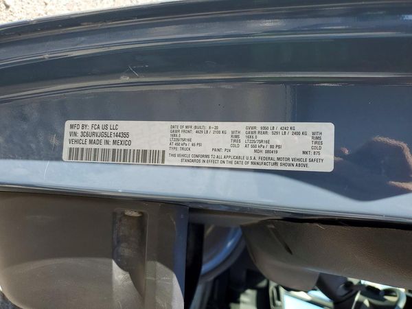 2020 RAM PROMASTER 3500 VF — VINS