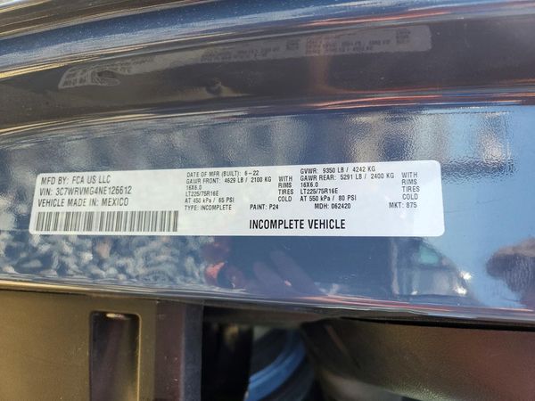 2022 RAM PROMASTER 3500 — VINS