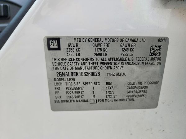 2014 CHEVROLET EQUINOX 1LT — VINS