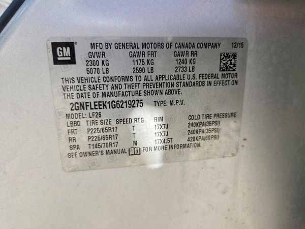 2016 CHEVROLET EQUINOX LS