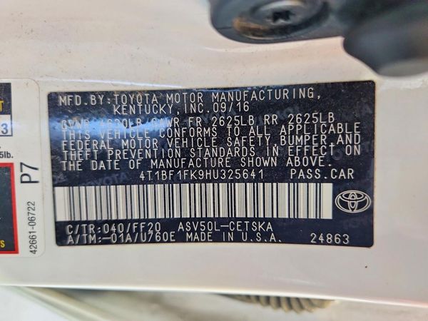 2017 TOYOTA CAMRY LE/SE/XLE/XSE