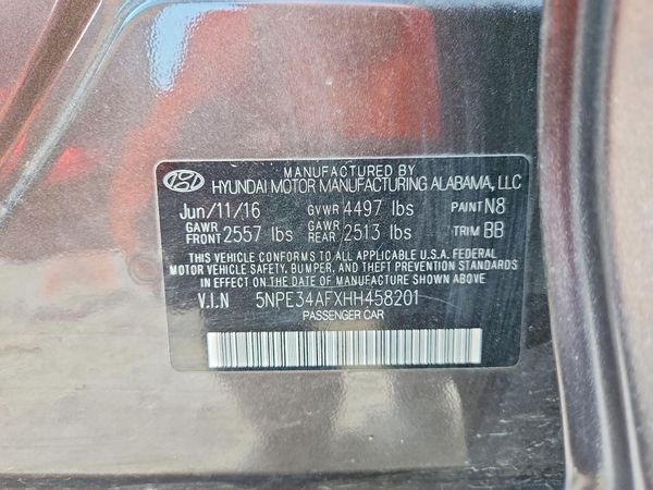 2017 HYUNDAI SONATA