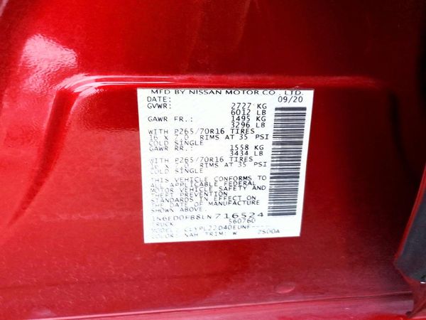 2020 NISSAN FRONTIER