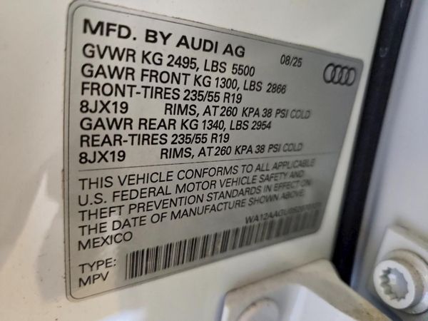2025 AUDI Q5 — VINS