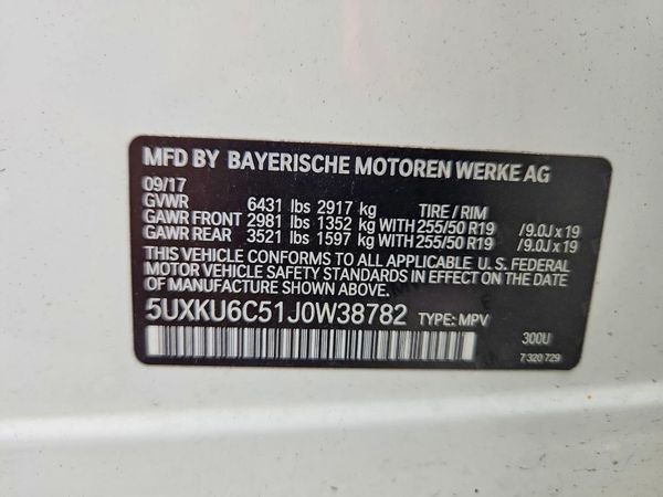 2018 BMW X6 xDrive50i — VINS