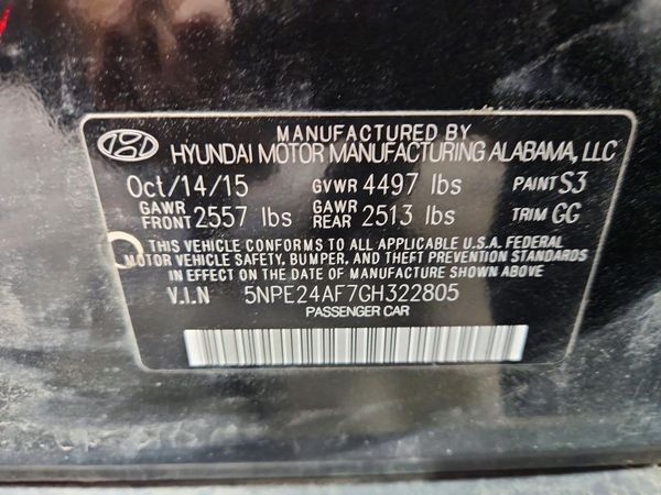 2016 HYUNDAI SONATA