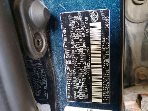 2018 TOYOTA CAMRY L/LE/SE/XLE