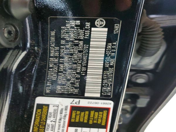 2017 TOYOTA CAMRY LE/SE/XLE/XSE — VINS