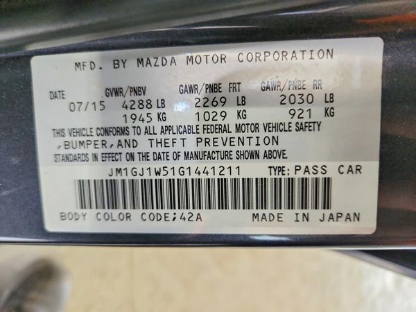 2016 MAZDA 6 Grand Touring/GT