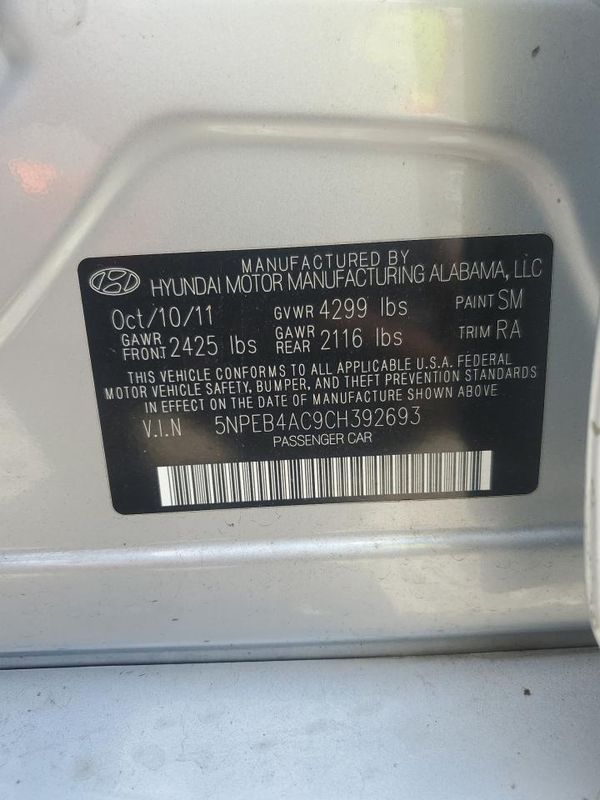 2012 HYUNDAI SONATA
