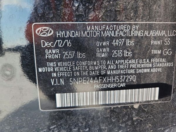 2017 HYUNDAI SONATA SE, Eco