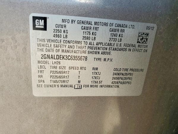 2012 CHEVROLET EQUINOX 1LT