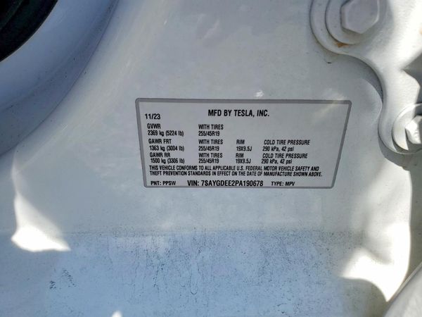 2023 TESLA MODEL Y — VINS