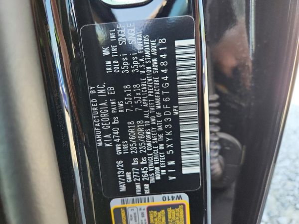 2026 KIA SPORTAGE — VINS