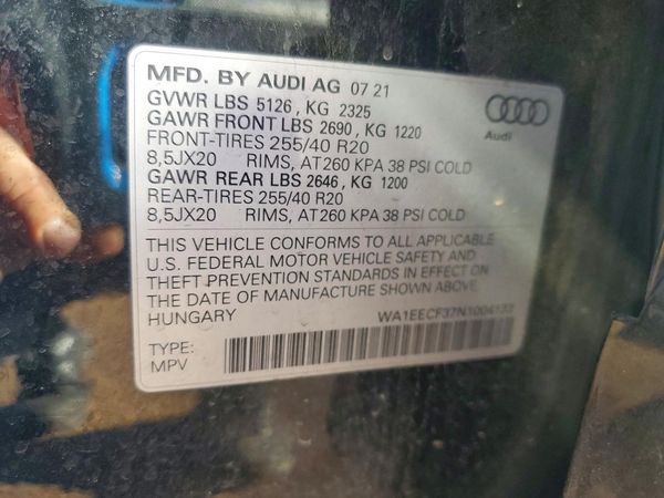 2022 AUDI Q3 — VINS