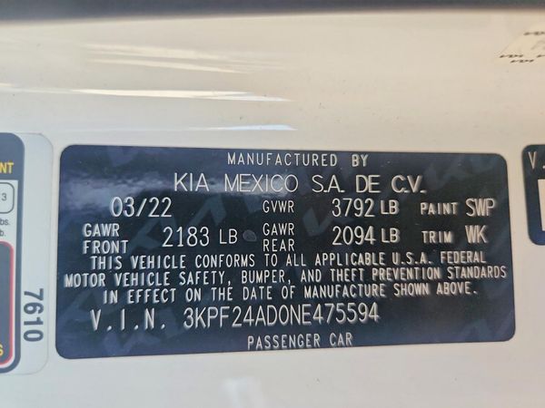 2022 KIA FORTE