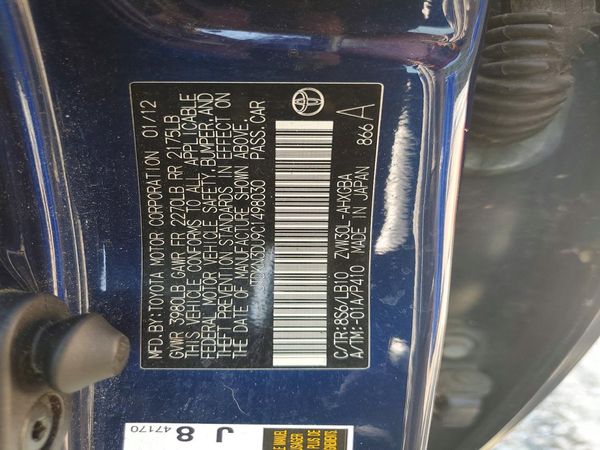 2012 TOYOTA PRIUS