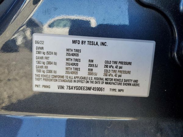 2022 TESLA MODEL Y