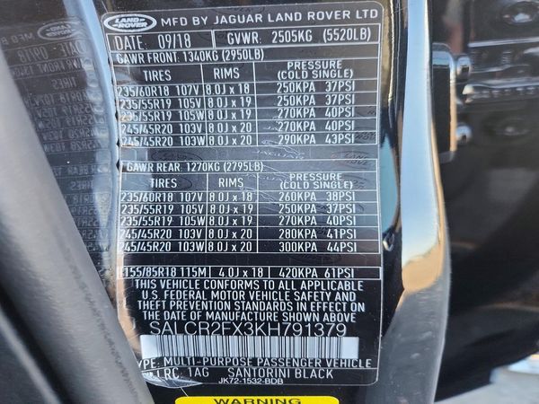2019 LAND ROVER DISCOVERY SPORT