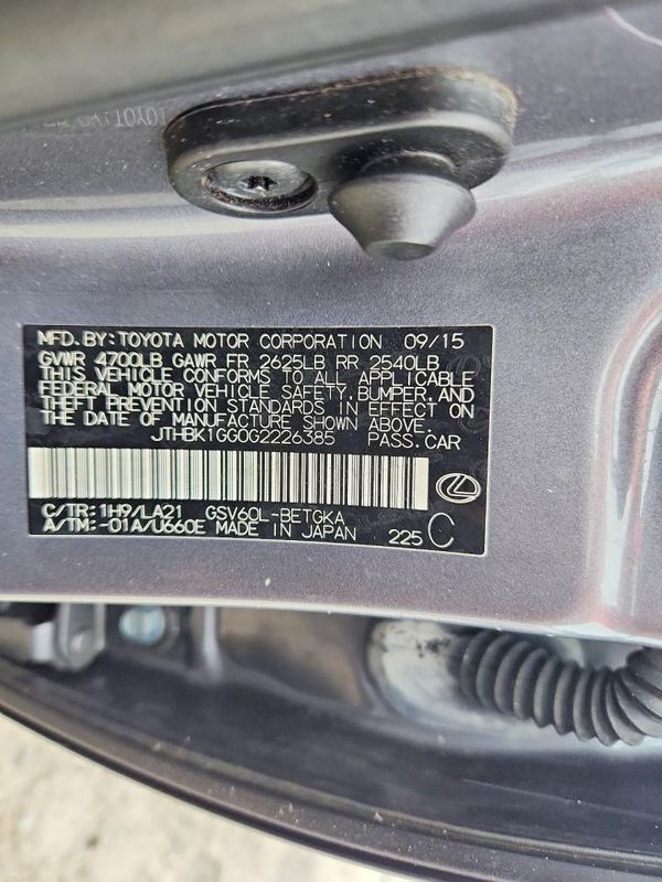 2016 LEXUS ES350 350 — VINS