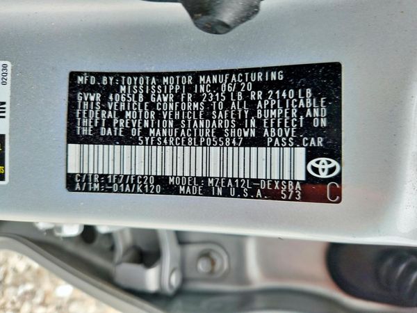 2020 TOYOTA COROLLA