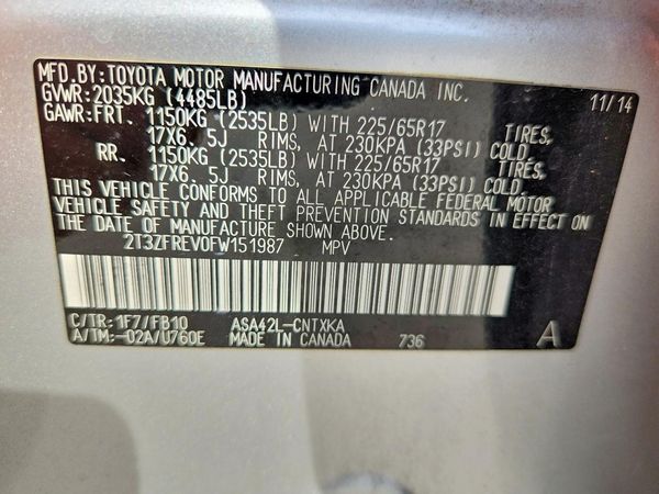 2015 TOYOTA RAV4 LE (X Grade)
