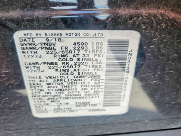 2019 NISSAN ROGUE — VINS