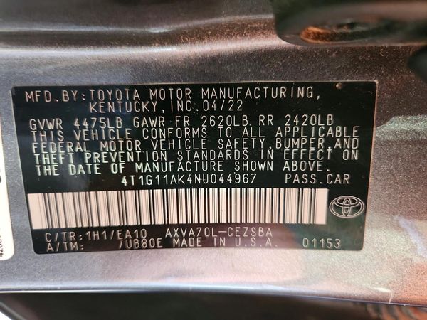 2022 TOYOTA CAMRY SE