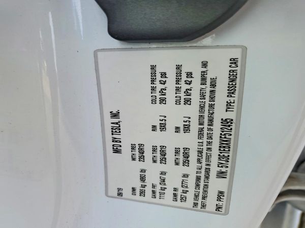 2019 TESLA MODEL 3 — VINS