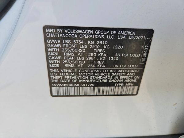 2021 VOLKSWAGEN ATLAS