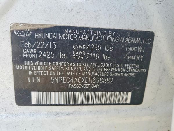 2013 HYUNDAI SONATA