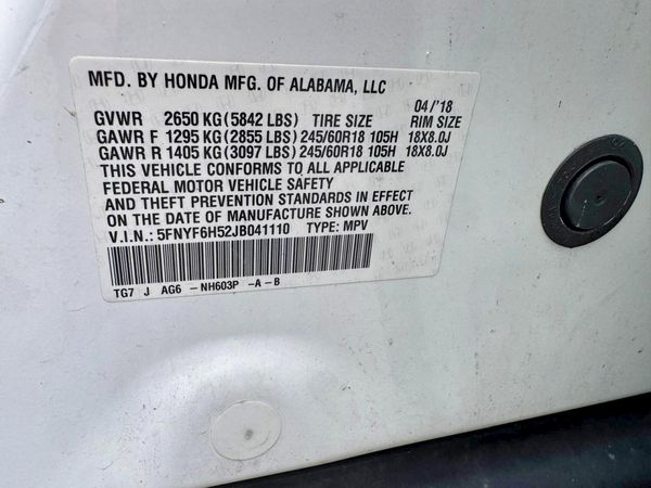 2018 HONDA PILOT EXL