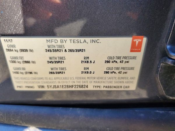 2017 TESLA MODEL S